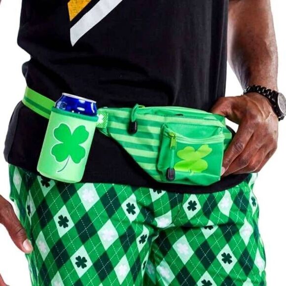 Tipsy Elves St. Patrick's Day Clover Fanny Pack And Drink Holder Unisex … - Picture 2 of 4